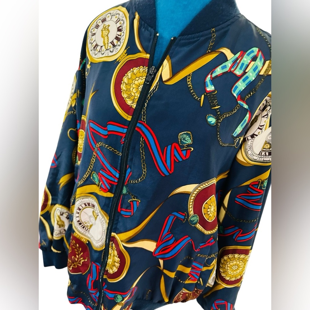 RARE Vintage maximalist baroque pocket watch bomber jacket - Picture 5 of 9